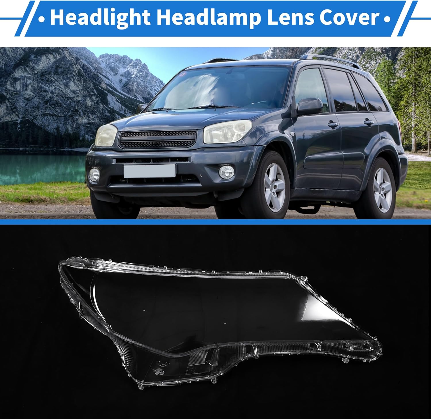 Headlight Lens Cover Headlight Headlamp Lense Clear Lens Cover for Toyota RAV4 2013-2015 Clear PC 1 Pcs Front Right Car