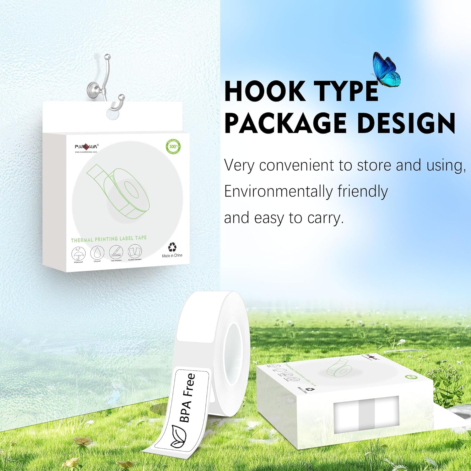 PARLAIM Label Maker Tape,Thermal Label 1/2" x11/2(14X40mm) 160 Labels/Roll,Thermal Sticker Compatible with D30 Label Printer,Self-Adhesive Label Tape for for Home Office Small Business (White) - Image 5