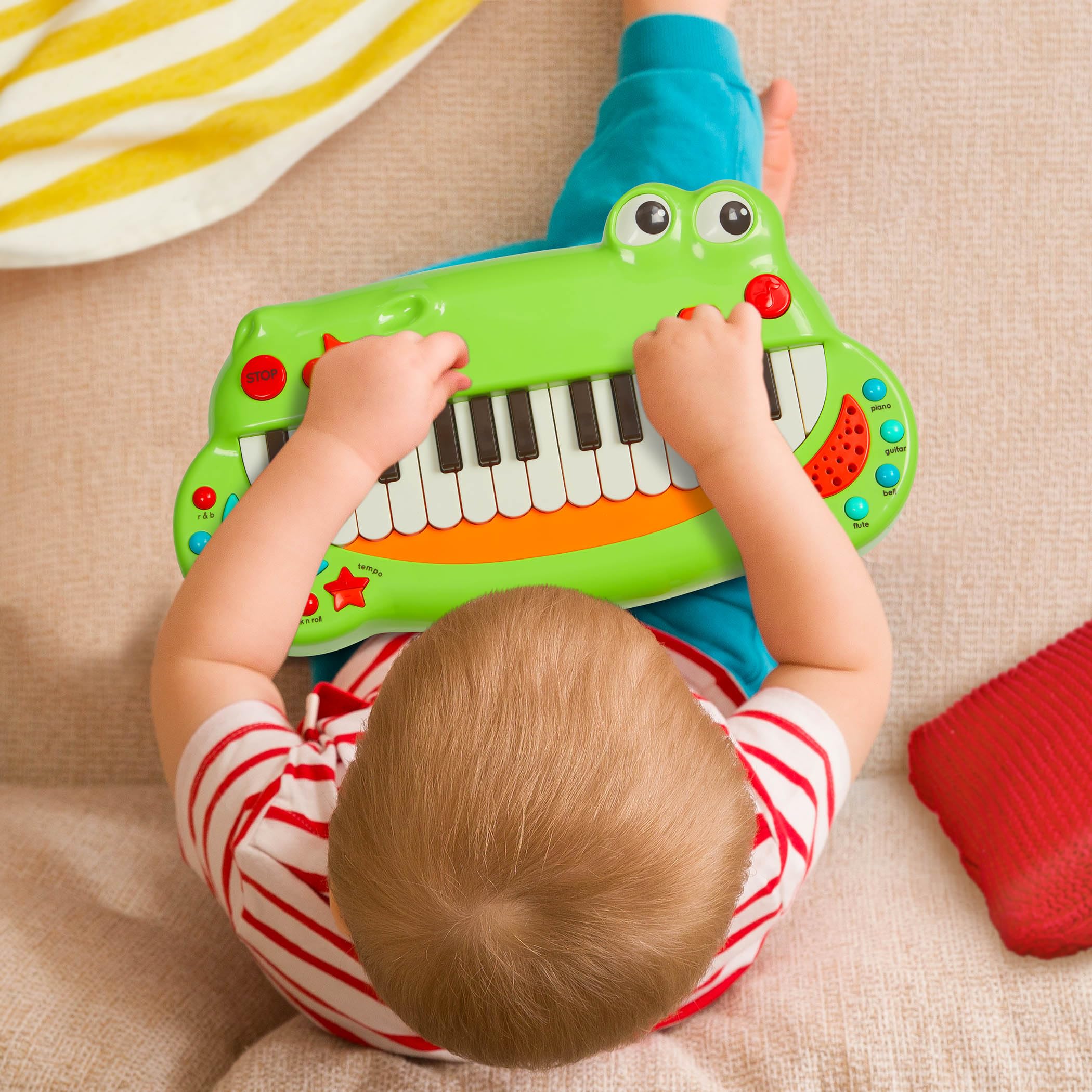 Battat - Krokodil-Klavier - Klavierspielzeug für Kleinkinder - Musikinstrument für Kinder, Kinder - Animal Keyboard Piano mit 5 Instrumenteneinstellungen - Krokodil-Klavier - 2 Jahre +