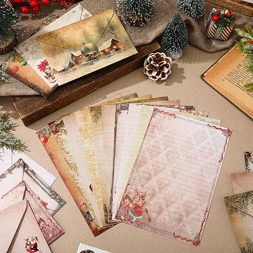 Miniatura 2 de TaoBary Juego de 160 papeles de papelería (50 papeles de escritorio de doble cara, 50 sobres a juego), 60 calcomanías de puntos redondos, 10 diseños