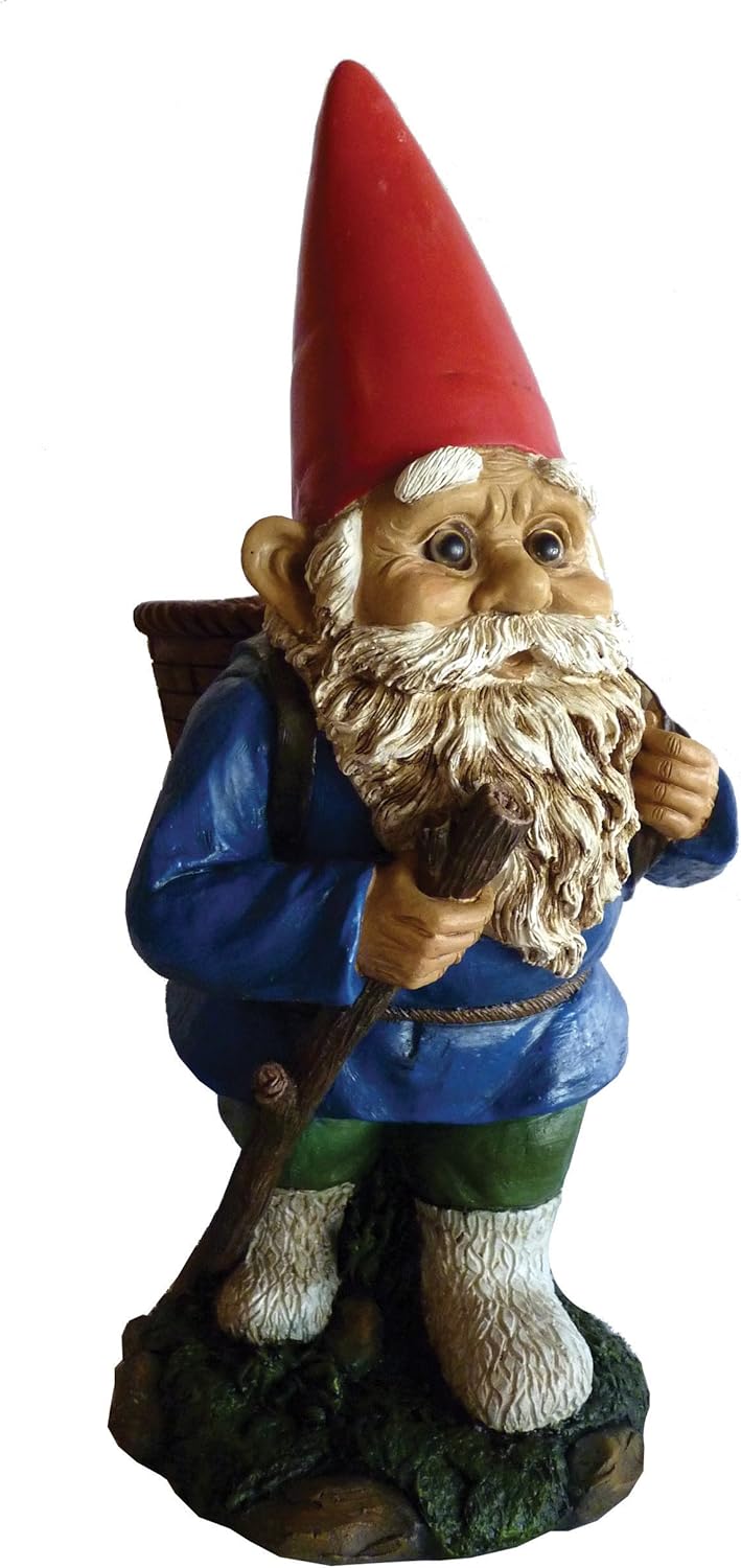 Garrold Gnome with Basket by Michael Carr Designs - Outdoor Gnome with Basket Figurine for gardens, patios and lawns (80039)