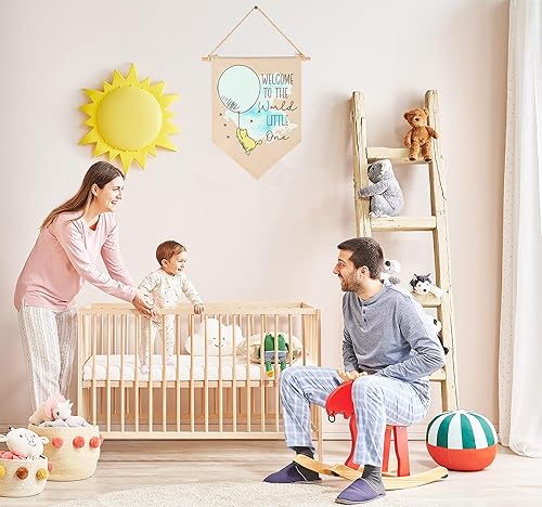 Miniatura 3 de Decoración de anuncio de bienvenida al mundo, regalo de felicitación para recién nacido, regalo de baby shower, decoración de bandera para bebés