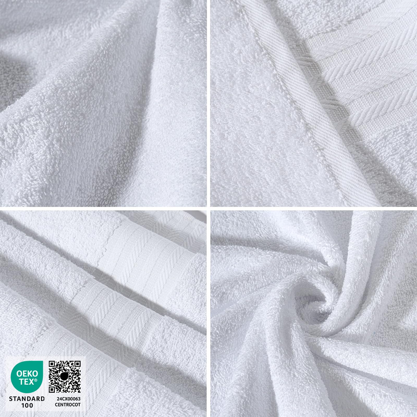 nice homeit Set 8 Asciugamani viso e Bidet in Cotone 35x55 in 100% cotone filato ad anello – set asciugamani da bagno viso e ospite Extra Morbidi e Assorbenti. MADE IN ITALY - BIANCO