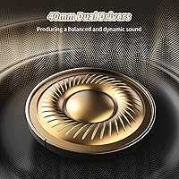 Vista 6 de KVIDIO Auriculares Bluetooth sobre la oreja, 65 horas de reproducción, auriculares inalámbricos con micrófono, auriculares ligeros plegables