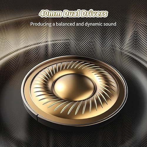 Miniatura 6 de KVIDIO Auriculares Bluetooth sobre la oreja, 65 horas de reproducción, auriculares inalámbricos con micrófono, auriculares ligeros plegables