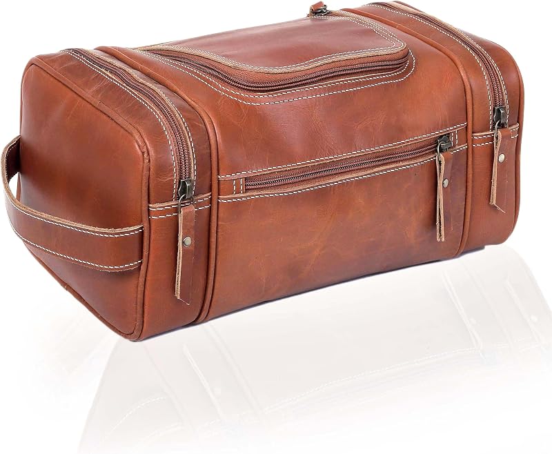 Necessaire de couro VC VINTAGE COUTURE para viagem, tamanho extragrande