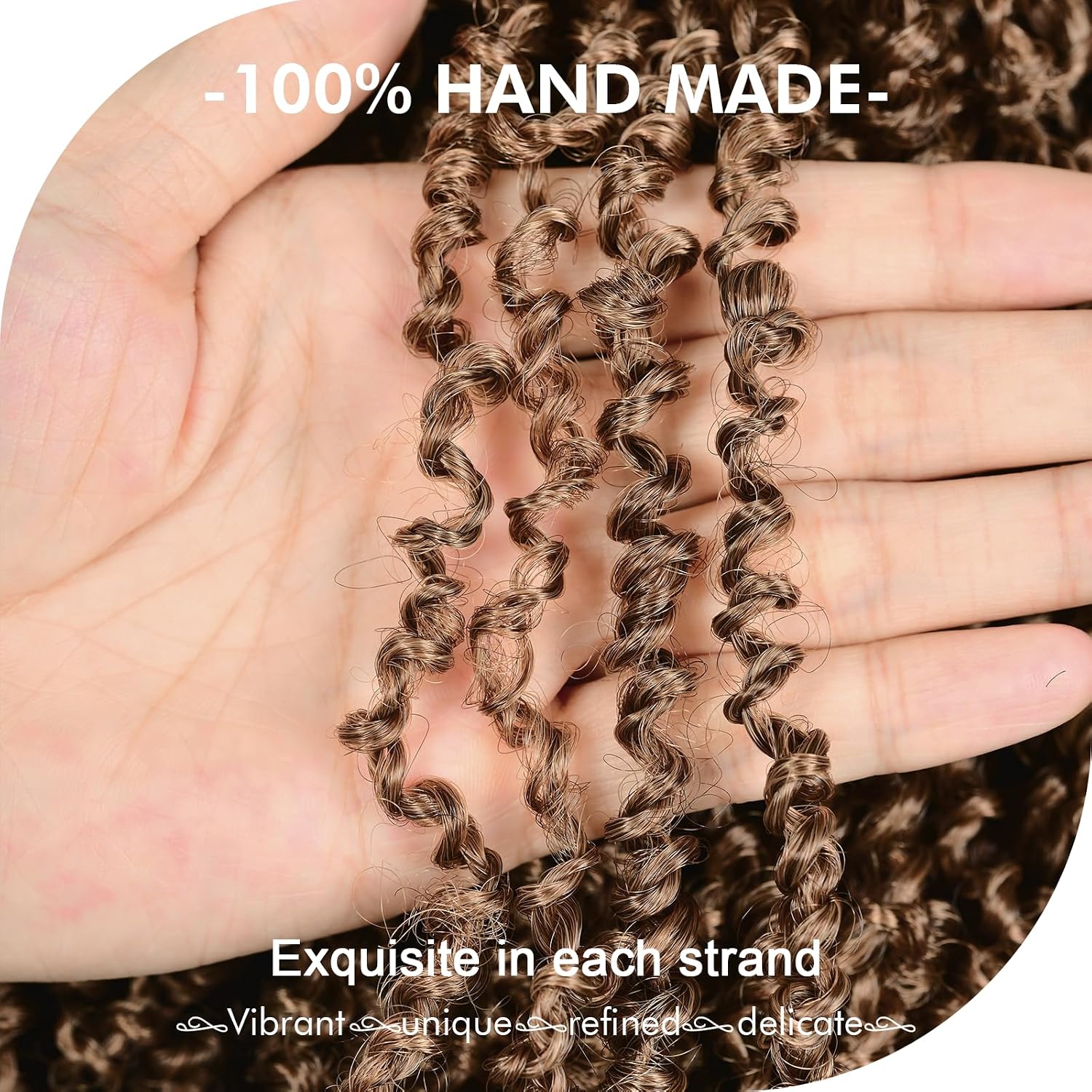 GIX Yanky Twist Crochet Hair - 10 Inch 8 Packs (240 Strands) Brown Highlight 3 Tones Pre-twisted Fluffy Spring Mini Twist Short Bob Passion Twist, Crochet Braiding Hair (10 Inch, F4/30/27-8P)