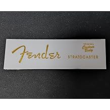 1PC Suitable For Fender ST Guitar Headstock Logo Metal Sticker - Gold UV Decal, Removable DIY Logo for Electric Guitars