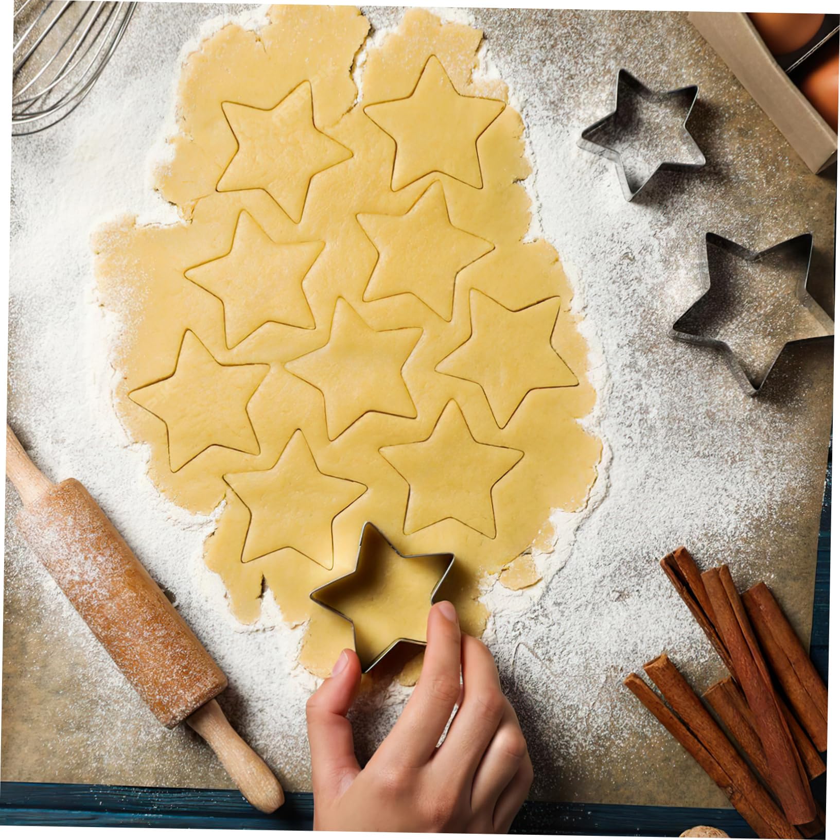 5 Ensembles Emporte Acier Inoxydable pour Biscuits avec Boîte de Rangement Outils de Pâtisserie pour Gâteaux Anniversaire et Mariage Moules Formes Variées