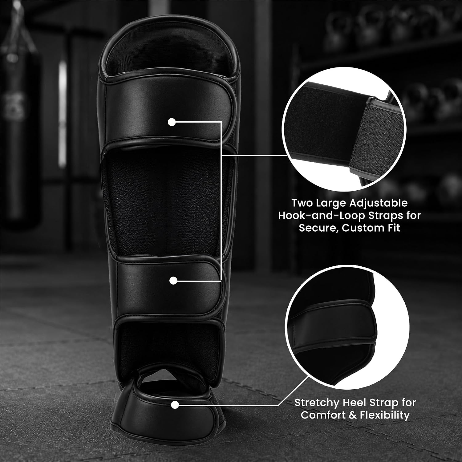 Upgraded Thickened Muay Thai Shin Guards with Instep | Enhanced Impact Protection, Kickboxing & MMA Leg Guards, Martial Arts Sparring Training, Durable for Men Women