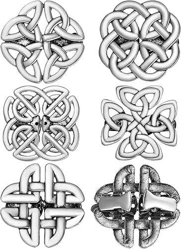 Sasylvia 5 piezas vintage celta chal clips retro cárdigan suéter camisa clips vestido broche chal broche broche de cintura apriete broche para