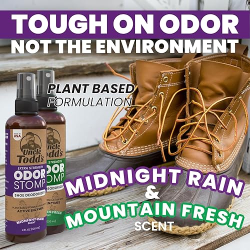 Miniatura 3 de Uncle Todd's Odor Stomp - Desodorizador para zapatos, paquete de 2 unidades, espray enzimático probado y potente para eliminar olores en todos los