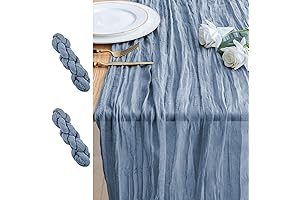 2PCS Table Runner Cheesecloth 10FT Dusty Blue: Embracing Boho Charm and Rustic Elegance