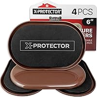 Vista 9 de X-Protector Deslizadores de Muebles para Alfombras y Juego de Herramientas Elevadoras de Muebles - 4 PIEZAS Deslizadores de 3 1/2" para Muebles
