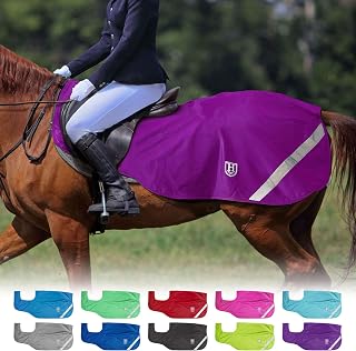 Harrison Howard Climax Horse Sheet Waterproof/Fleece Lining Horse Blanket with Hi-Vis Features Superb Night Safty on Road-Lavendar