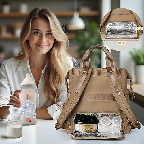 Miniatura 2 de Mochila para pañales acolchada marrón