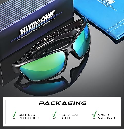 Miniatura 108 de Nitrogen - Gafas de sol deportivas polarizadas envolventes para hombre y mujer, UV400, para conducir, pescar, correr, andar en bicicleta, gafas