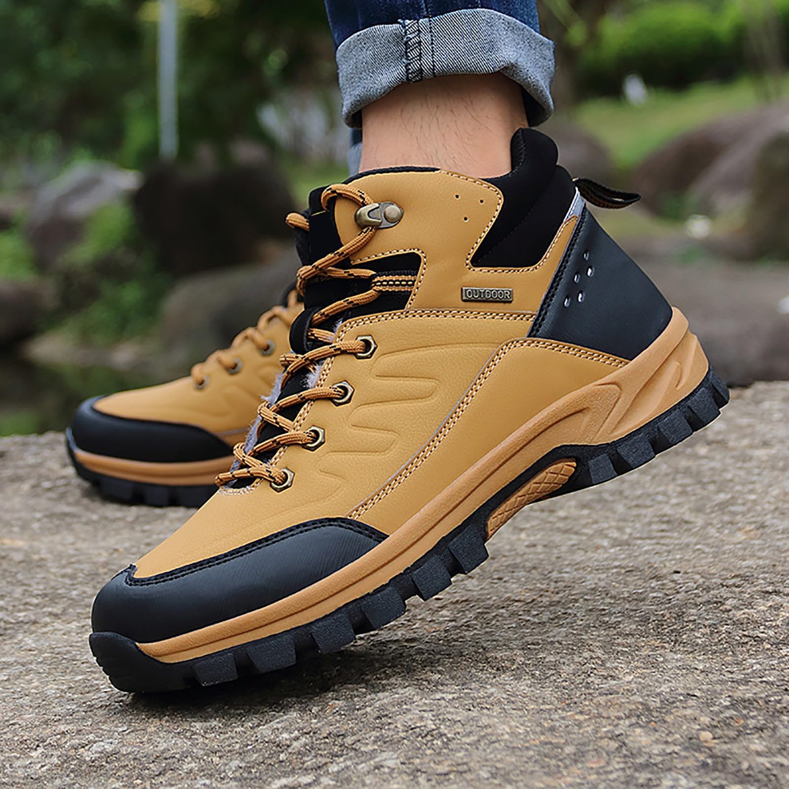 Wanderstiefel Herren Leder Trekkingstiefel Wasserdicht Outdoor Stiefel