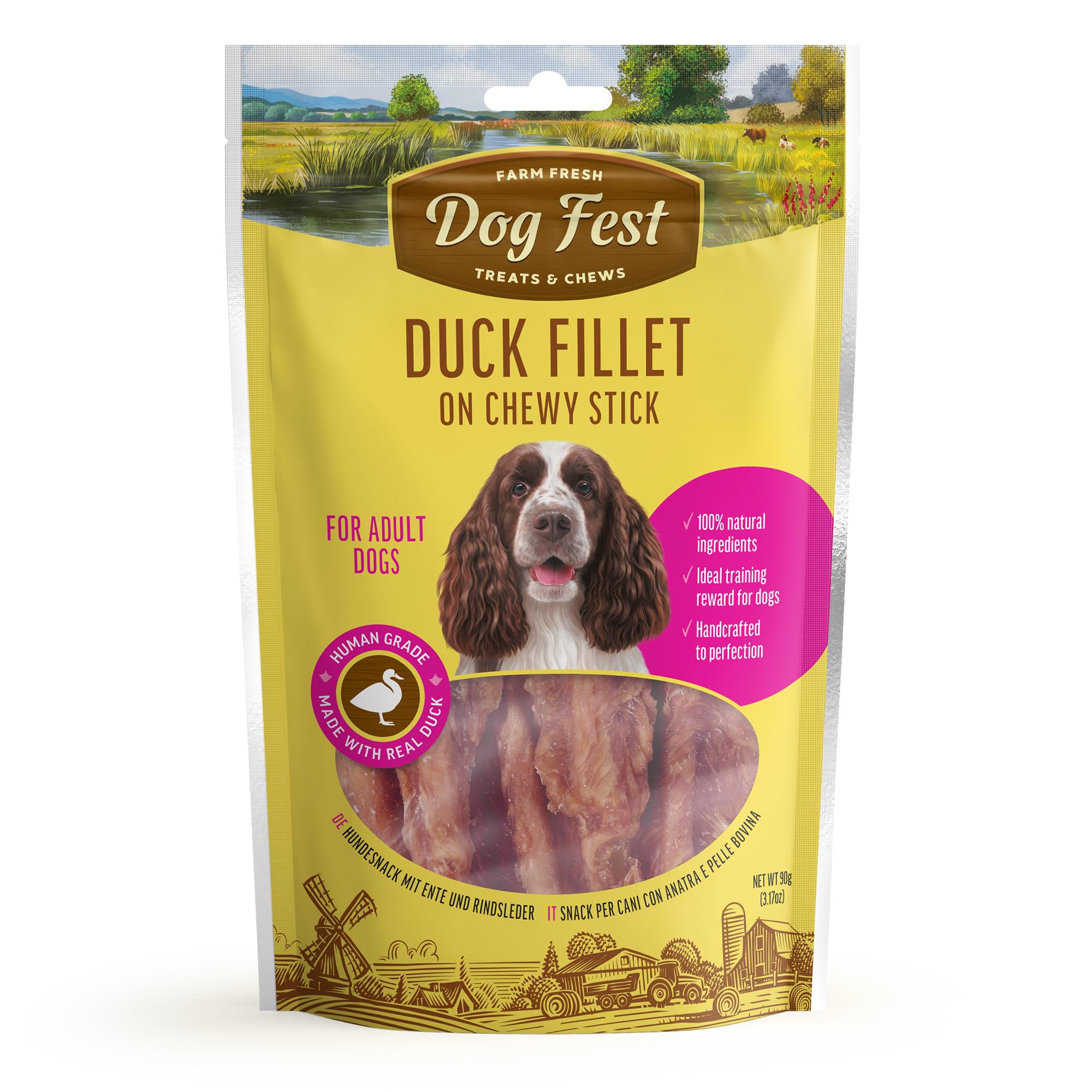 Dog Fest Natural Dog Treats, Duck Breast Fillet on Chewy Stick, Natural Long Lasting Dog Chews for Medium & Large Dogs - Image 2