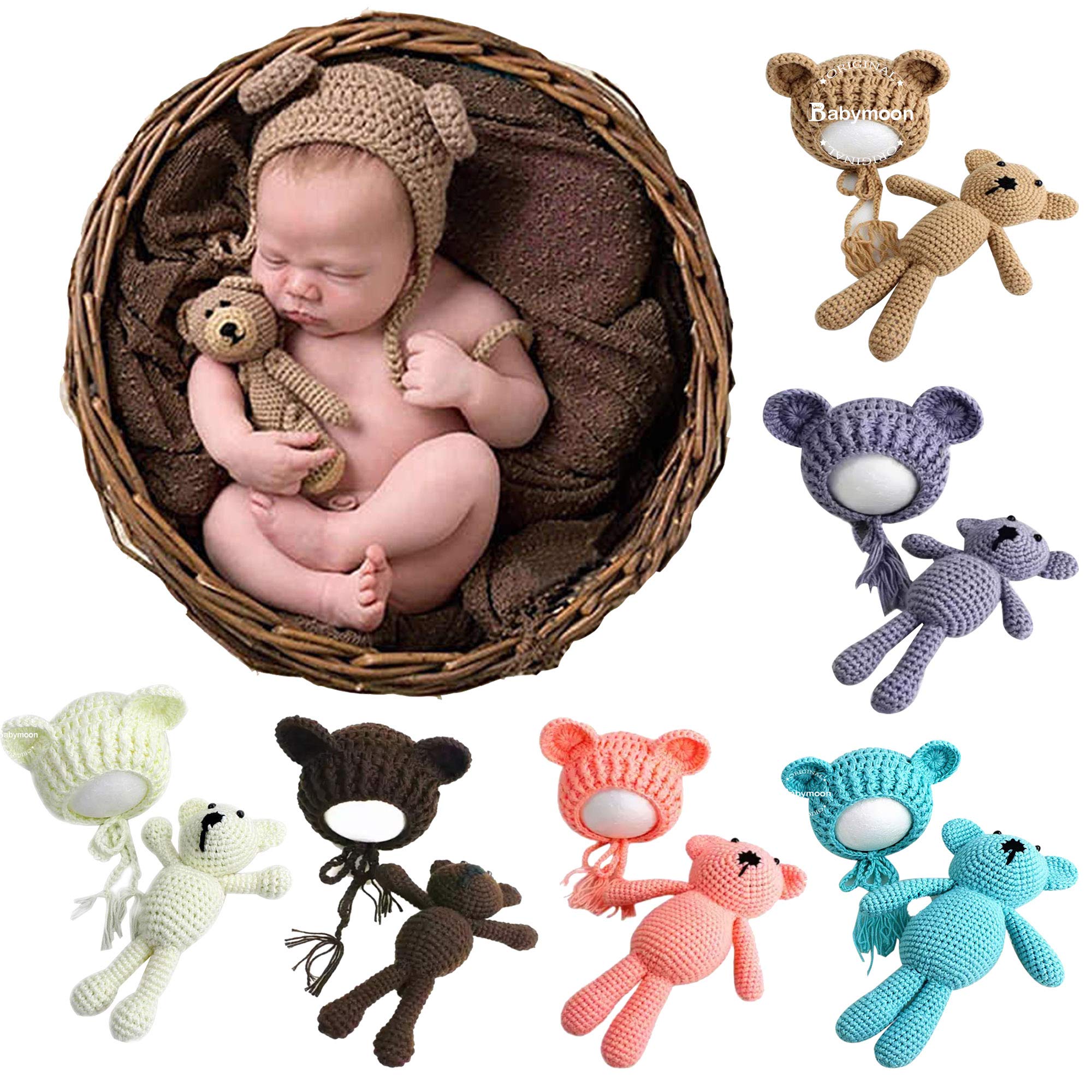 BabyMoon Wool New Born Baby Photography Shoot Props Costume For New Born, (For 0-6 Months Baby Coffee)