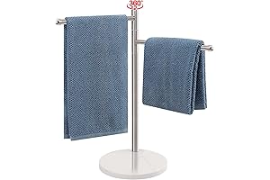 F-Shape Hand Towel Stand with Marble Base - Kitchen And Bathroom Hand Towel Holder