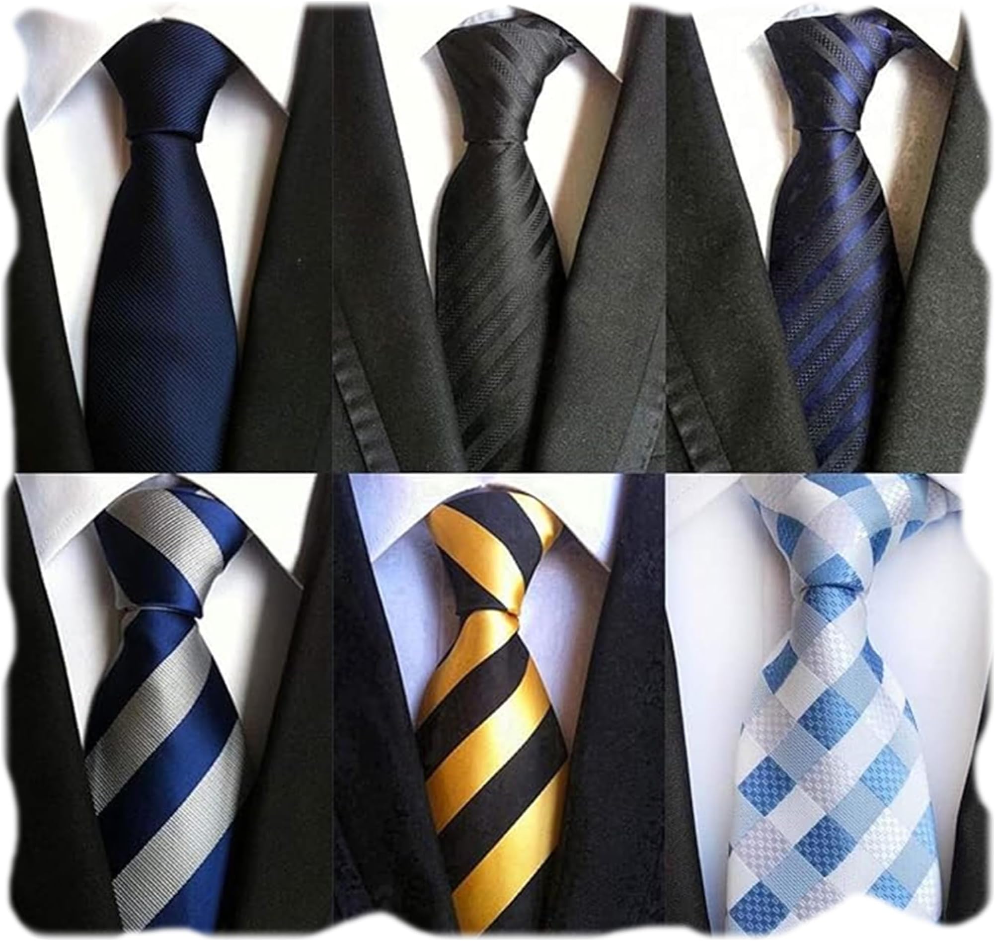 WeiShang Lot 6 PCS Classic Men's Silk Tie Necktie Woven JACQUARD Neck Ties