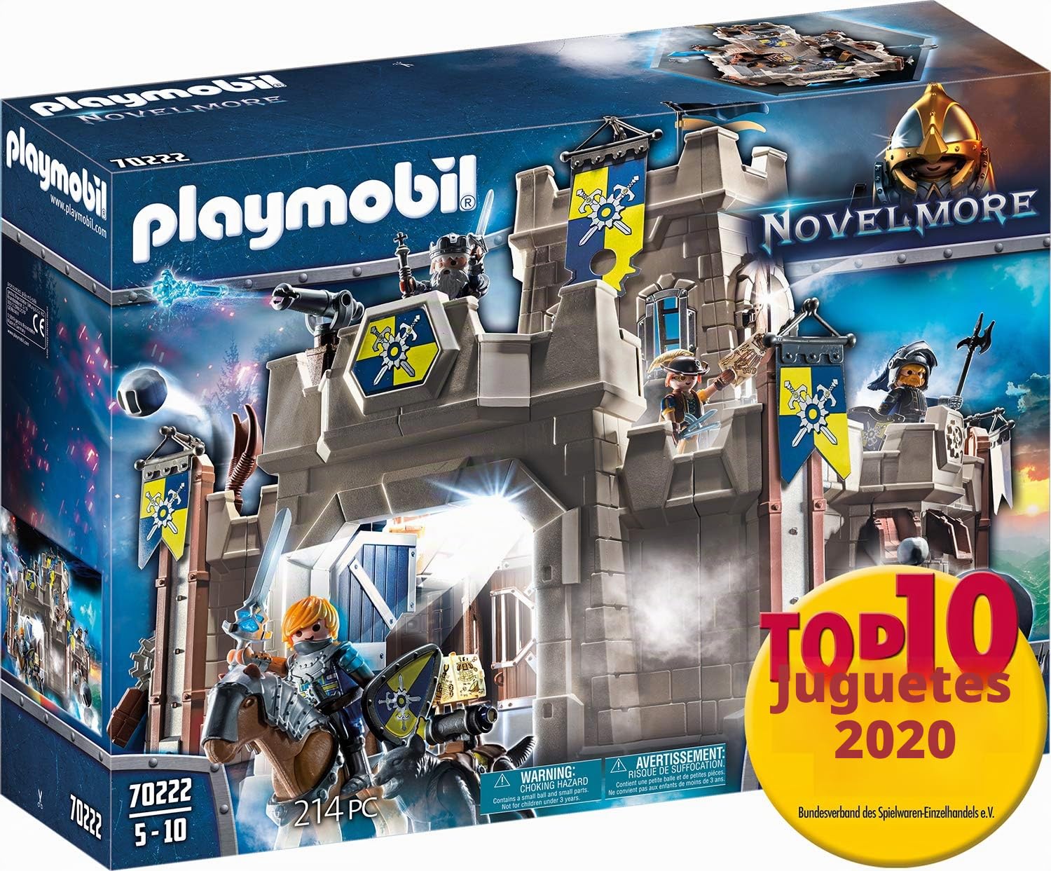 PLAYMOBIL Novelmore 70222 Fortaleza con Lanzapiedras y Cañón de Agua, para niños Mayores de 5 años, Multicolor