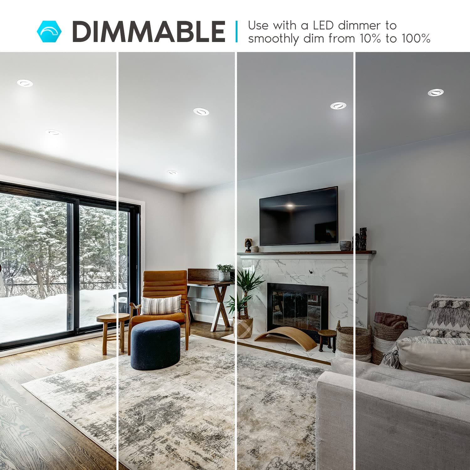 LUXRITE 5/6 Inch Gimbal LED Recessed Lighting Can Nigeria | Ubuy - View #3