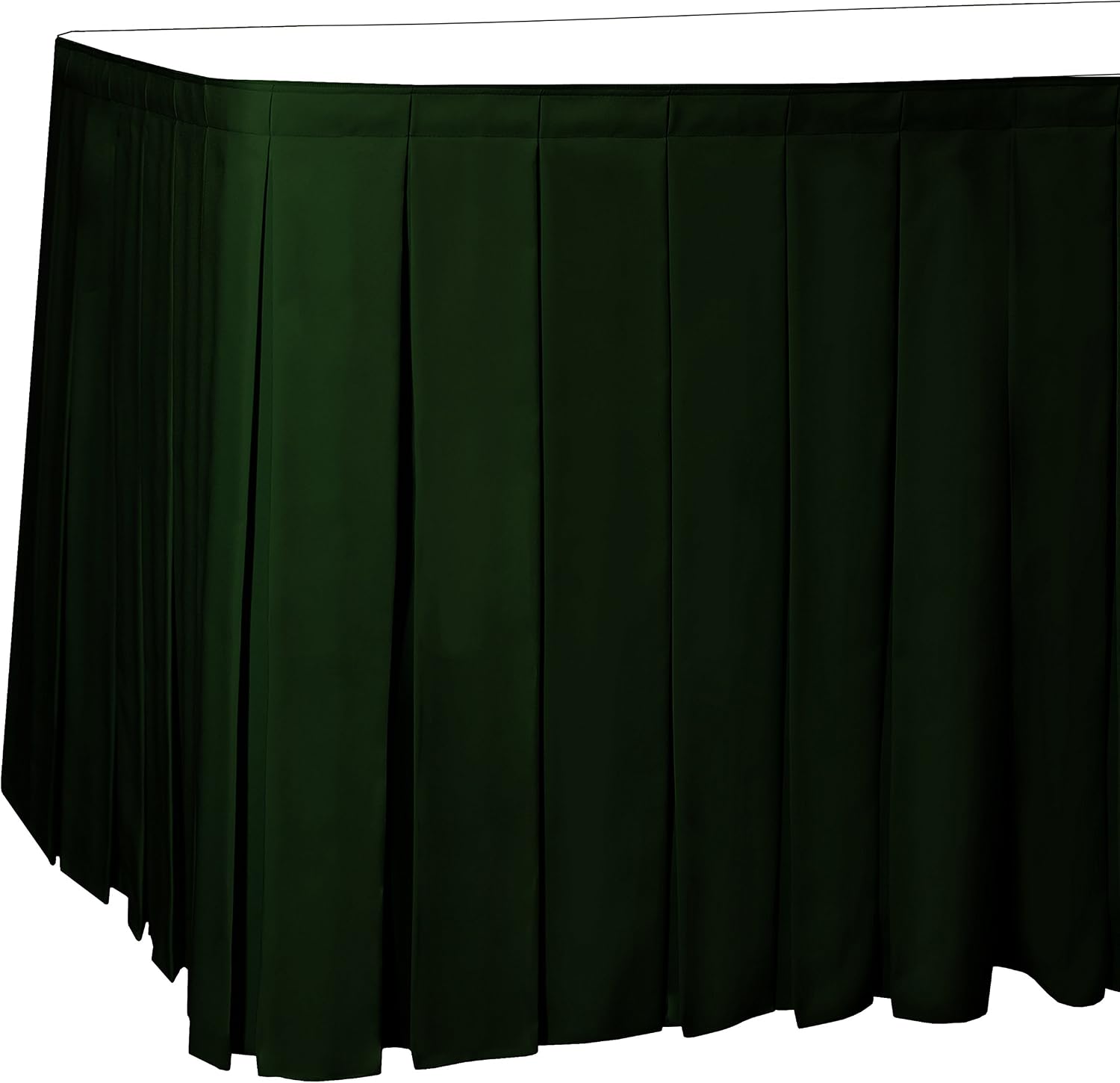 Ultimate Textile 17 ft. Box Pleat Polyester Table Skirt Forest Green