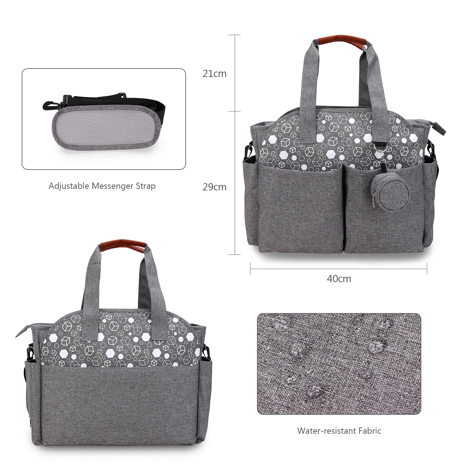 Bolsas de pañales Bolso de lactancia para madre y bebé de gran capacidad, bolso para cambiar pañales portátil, mochila de viaje, bolso de lactancia para madre y bebé