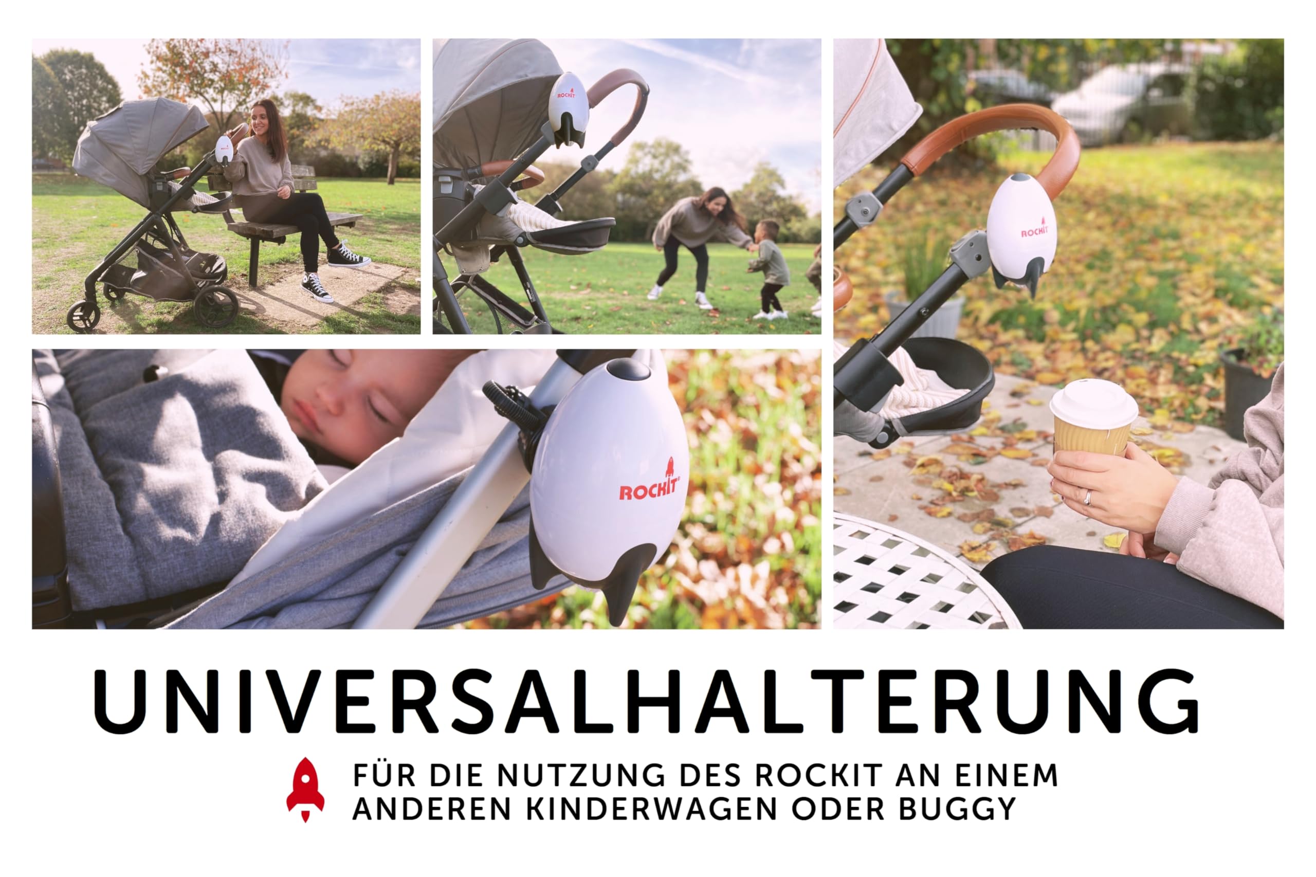 Rockit Rocker - Supporto extra universale (girevole) aggiuntivo per il secondo passeggino o passeggino - compatibile con entrambe le versioni Rockit Rocker (batteria + USB)