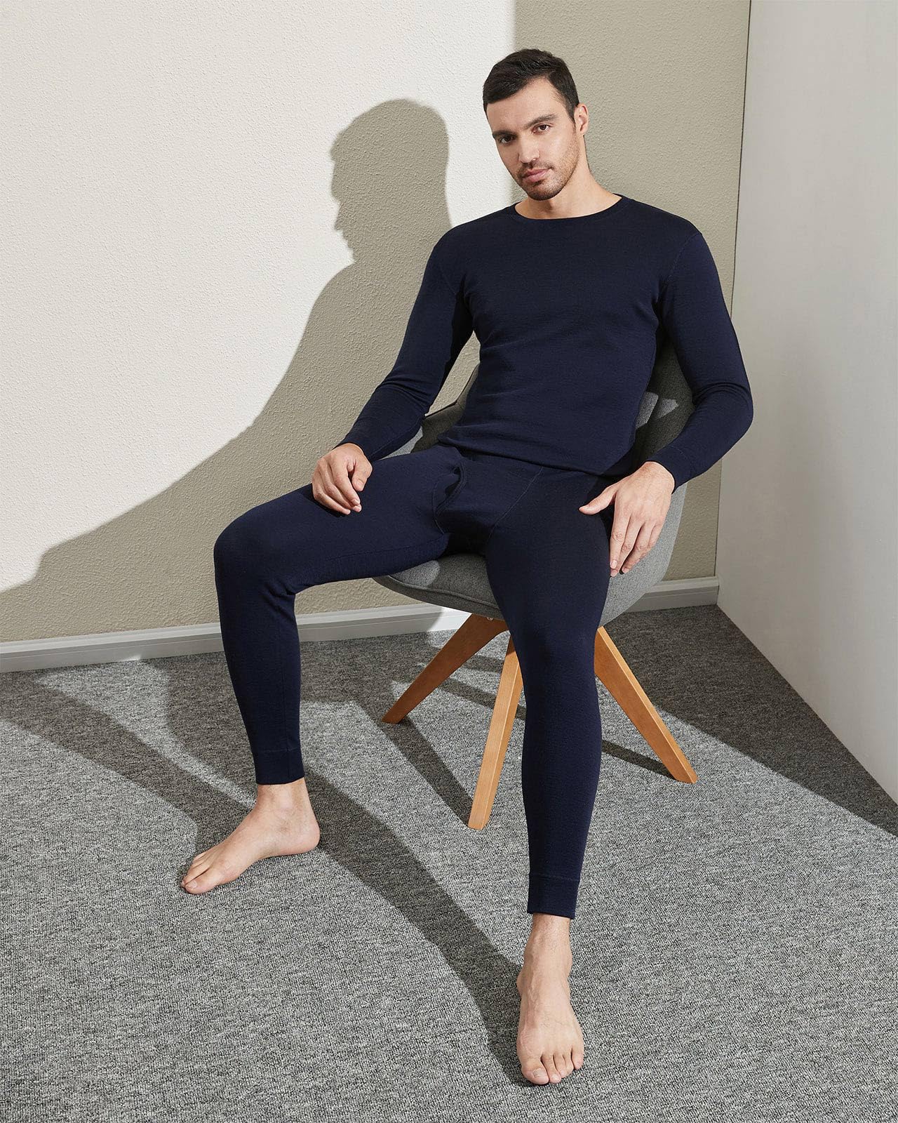 LAPASA 100% Lana Merino Completo Termico Uomo Peso Outdoor Hiking M31/M126 - Abbigliamento Intimo Caldo Pantaloni e Canotta Intimo Trekking Alpinismo Outdoor Calcio Running