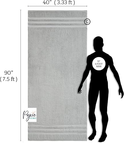 Miniatura 3 de Tamaño grande - Toalla de baño extra grande - Toalla de baño ultra extragrande - 100% algodón - COLOR GRIS