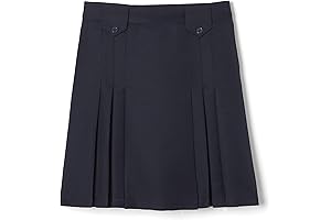 Girls' Front Pleated Skirt with Tabs: A Pleated Perfection for School Days
