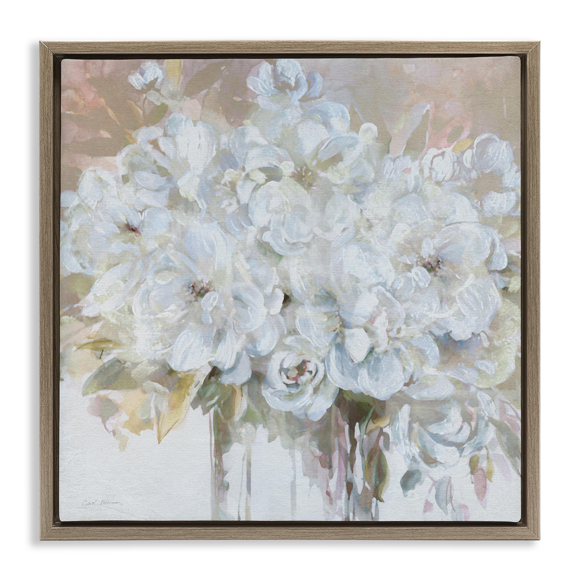 Stupell Industries Montalcino Elm (Textured) Floral Still Life Serenity, 24 X 24 Inch Canvas In Floater Frame