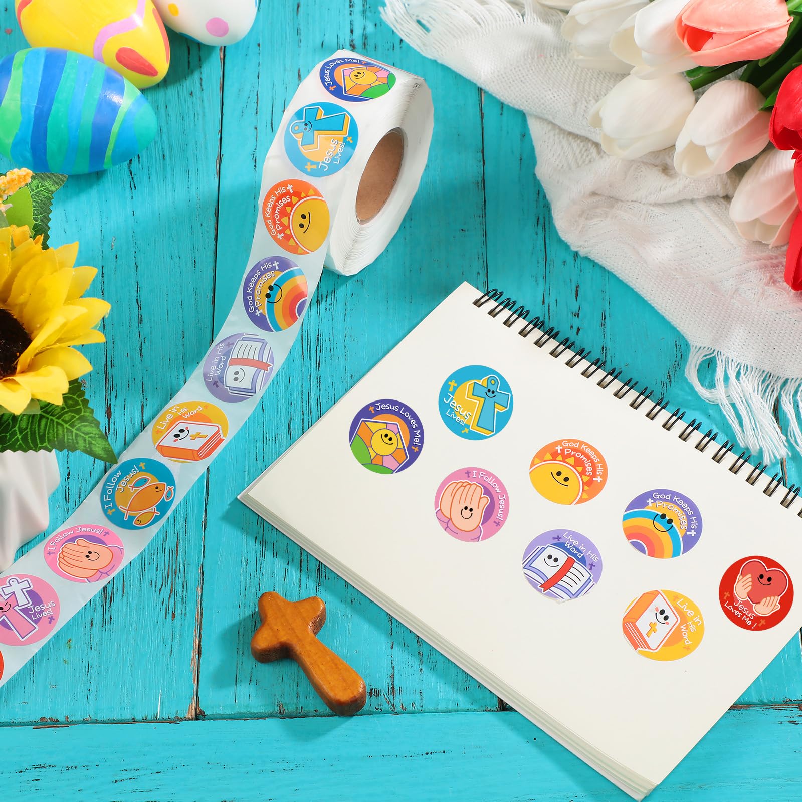 Jesus Label Snapklik.com : 1000 Pcs Religious Stickers For Kids Christian Symbols ...