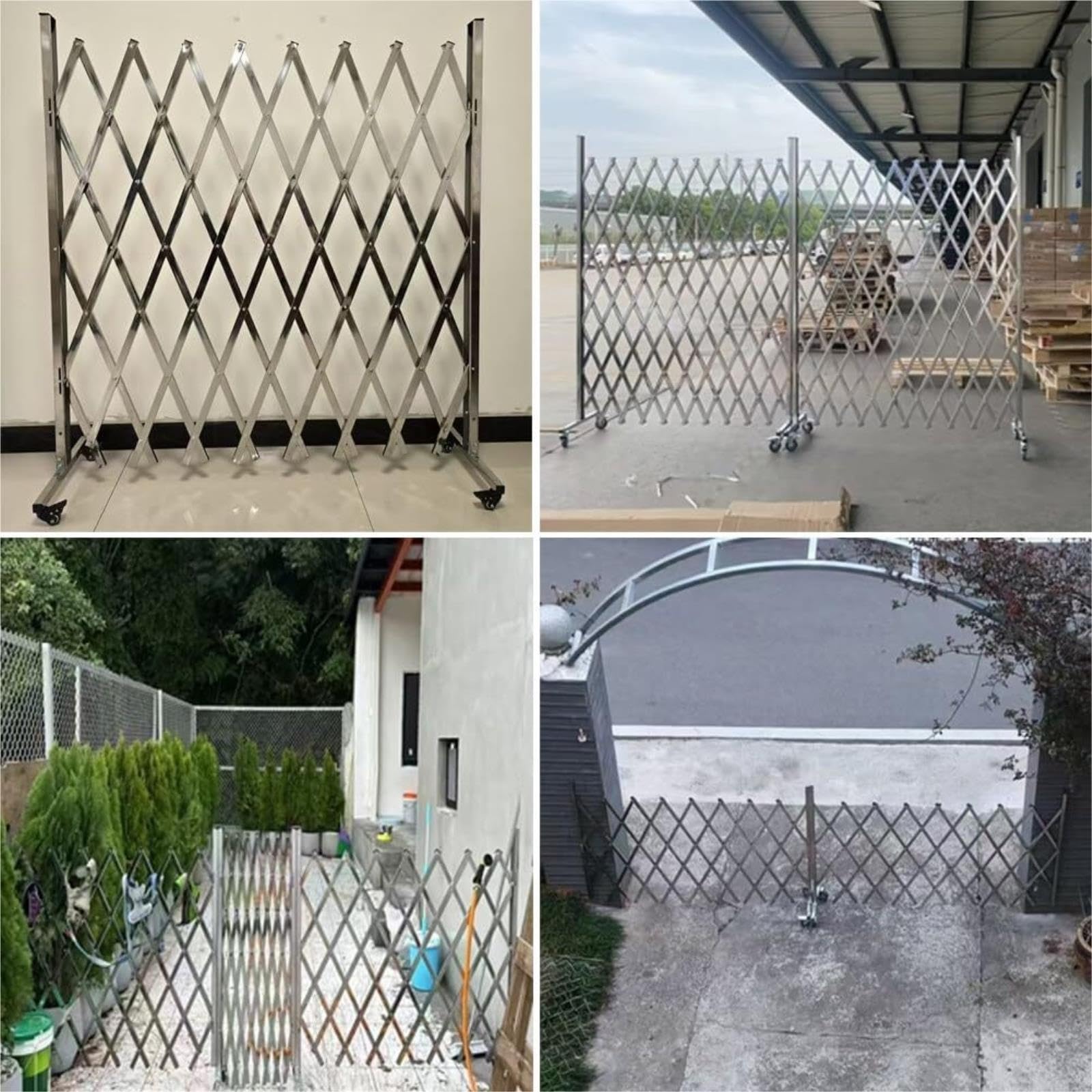 Barrera metálica retráctil portátil con Ruedas, Barrera de Seguridad