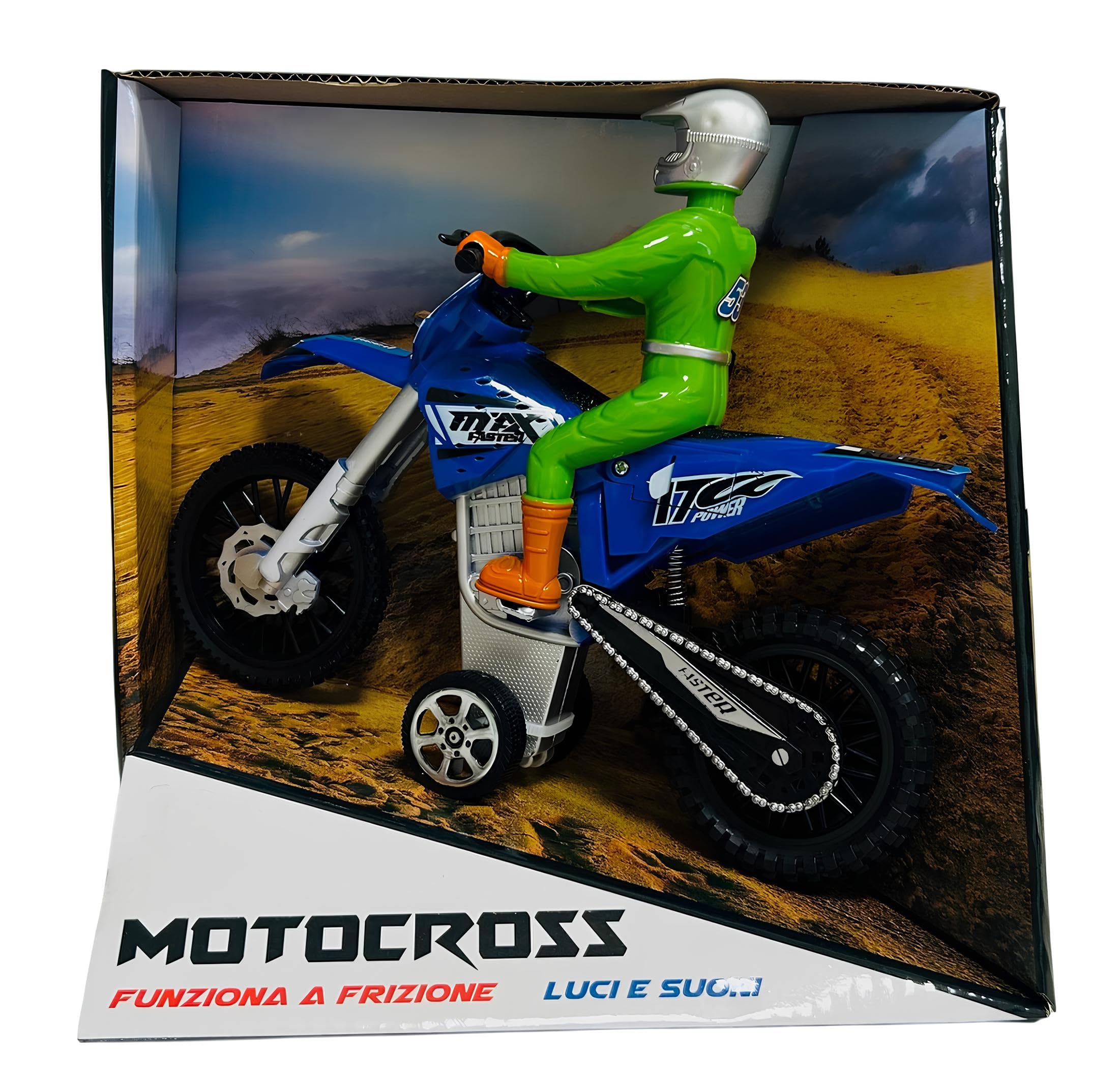 Modèle Moto Cross Moto Jouet Lumières Sons Réels et Musique avec Mouvement à Embrayage avec Pilote Moto pour Enfants Moto Jeu Dirt Bike Cross Modèle Couleurs Assorties Couleur Aléatoire