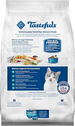 Miniatura 2 de Blue Buffalo Tastefuls Alimento para Gatitos con DHA - Comida Seca para Gatos Hecha en los Estados Unidos con Ingredientes Naturales, Receta de