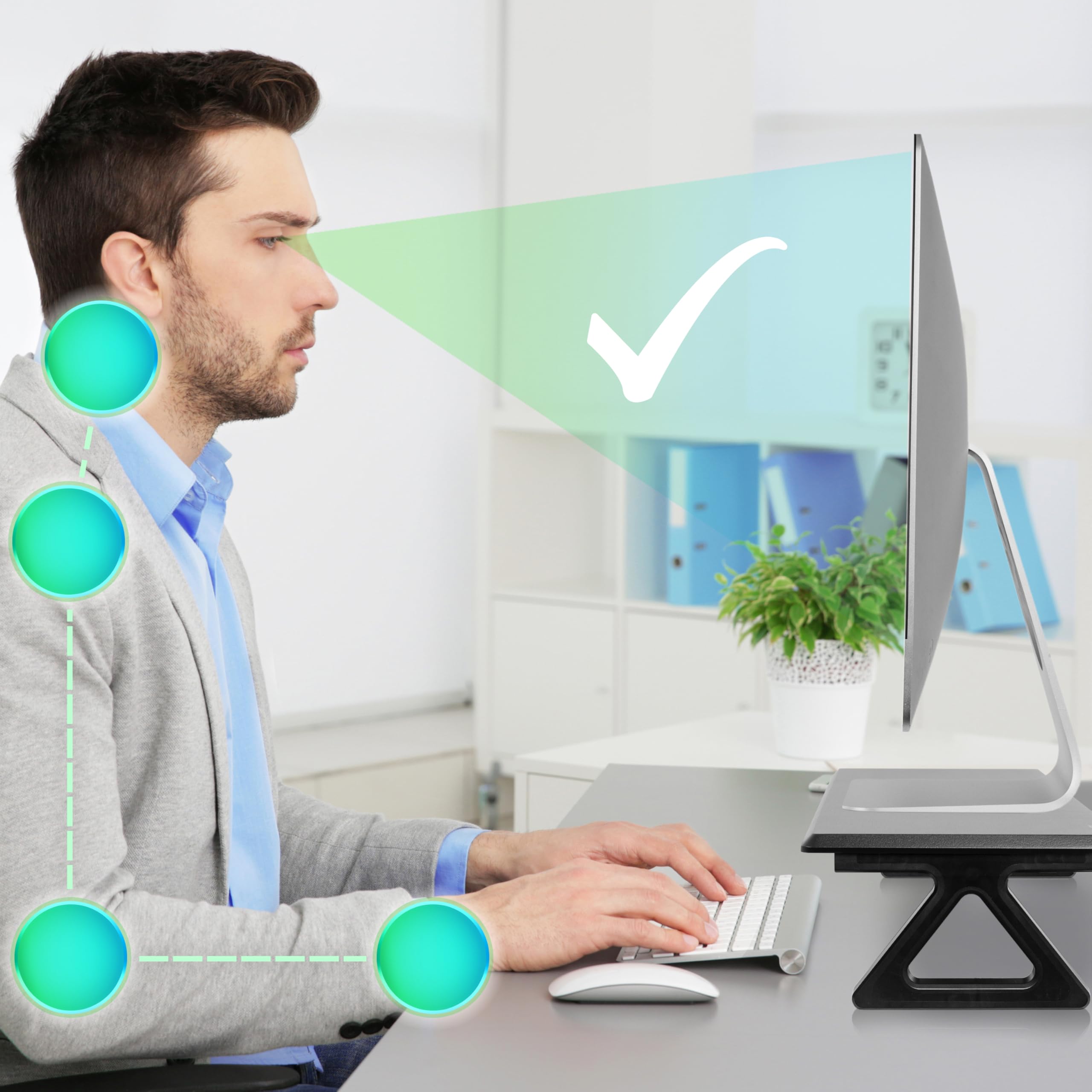 Duronic DM06-2 BK Supporto monitor scrivania dimensioni 81 x 30 cm - Supporto da tavolo altezza 15 cm per monitor e Laptop - Capacità 10kg - Mensola ergonomica per scrivania