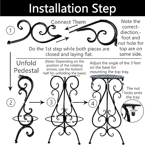 Miniatura 10 de Paquete de 2 soportes para plantas de 22.5 pulgadas de alto, soportes de metal para macetas para interiores y exteriores, pedestal de plantas de