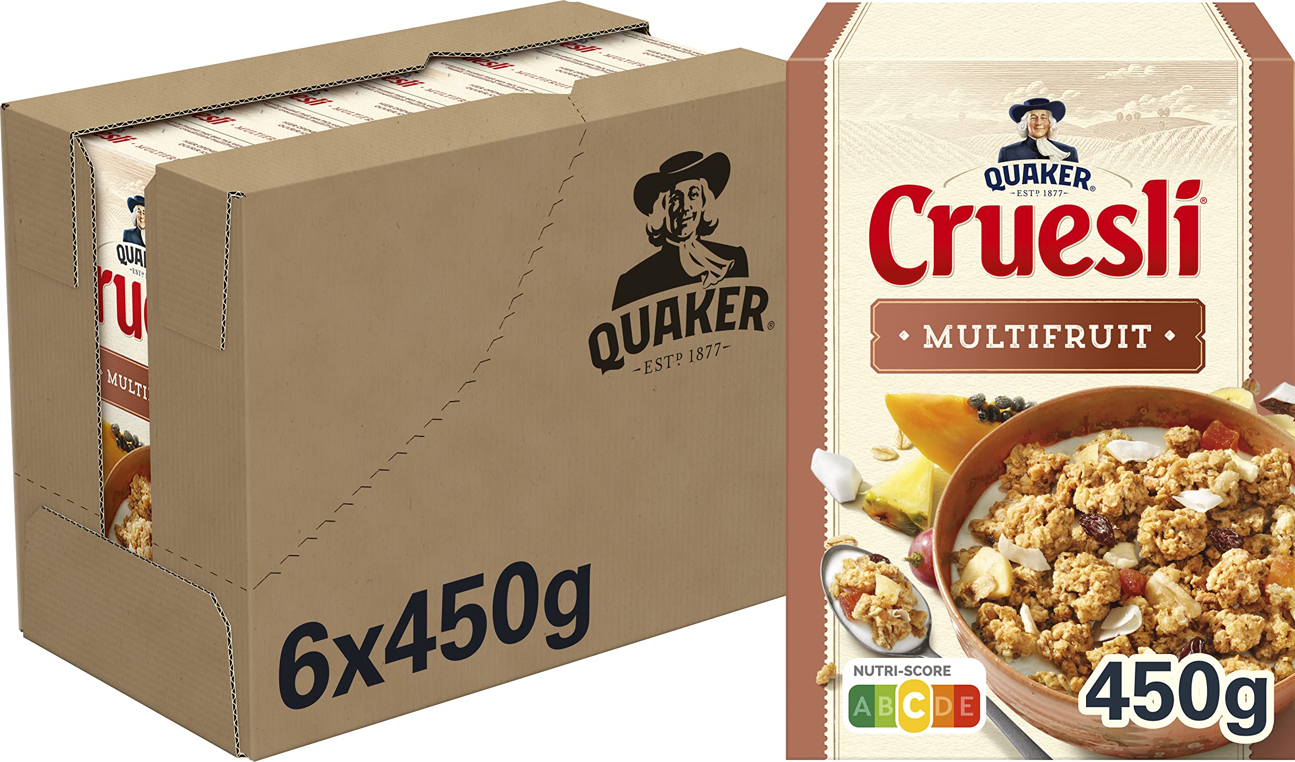 Quaker Cruesli Multifruit - Caja de 6 x 450 g