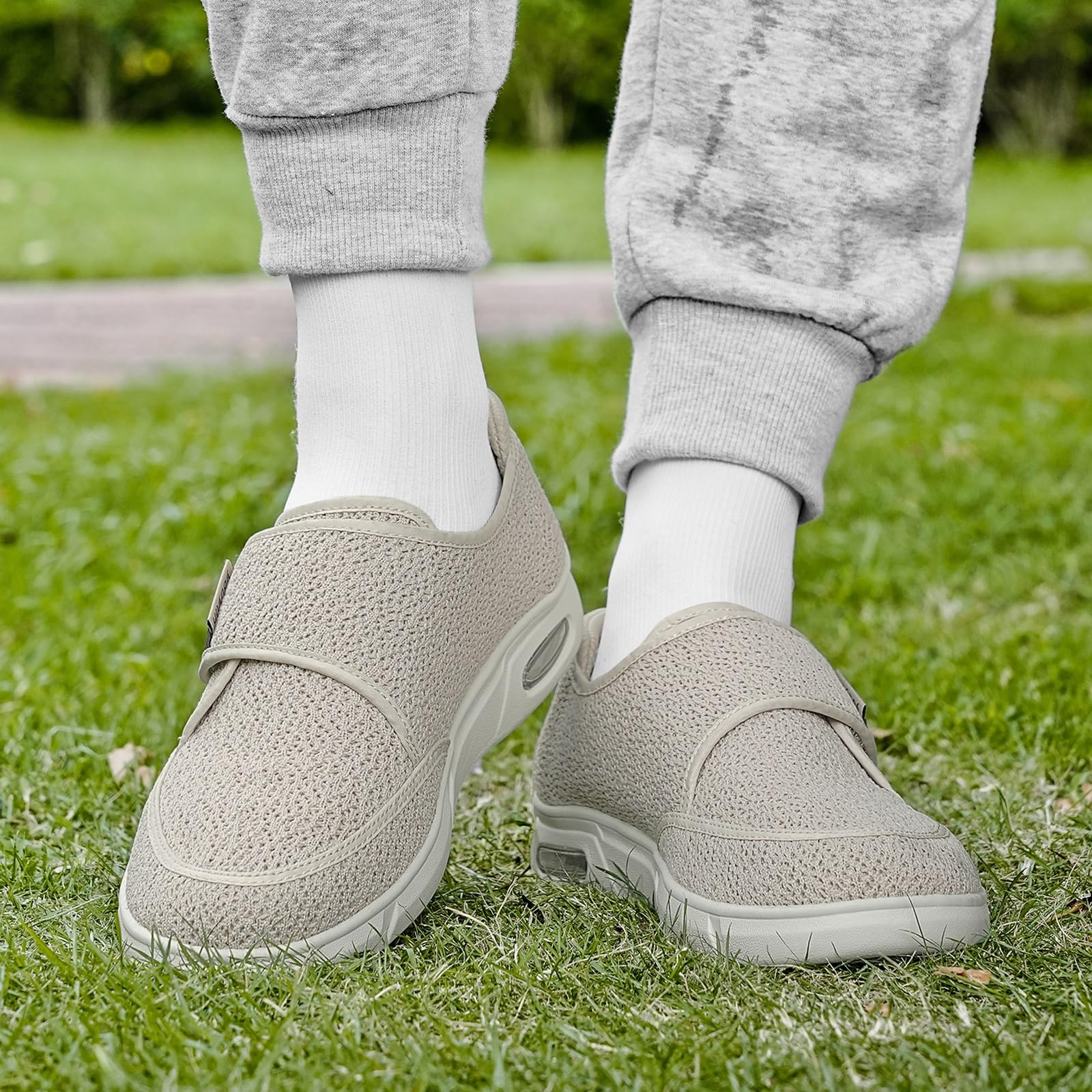Męskie buty do chodzenia z szerokimi noskami spuchnięte stopy buty ulga w bólu stóp regulowane zamknięcia szerokość chodzenie obrzęk ortopedyczny zapalenie stawów