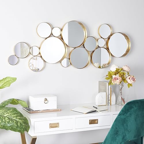 Miniatura 5 de CosmoLiving by Cosmopolitan - Espejo de pared de metal para habitación, espejo de entrada, espejo de pared de 54 x 2 x 21 pulgadas, dorado