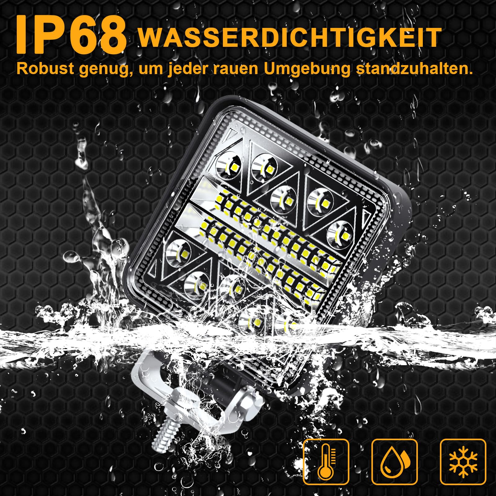 antom LED Arbeitsscheinwerfer 2Pcs led scheinwerfer 12v 24V Traktor 102W led zusatzscheinwerfer 12v für Bagger Traktoren Schlepper Gabelstapler ATV Lkw offroad