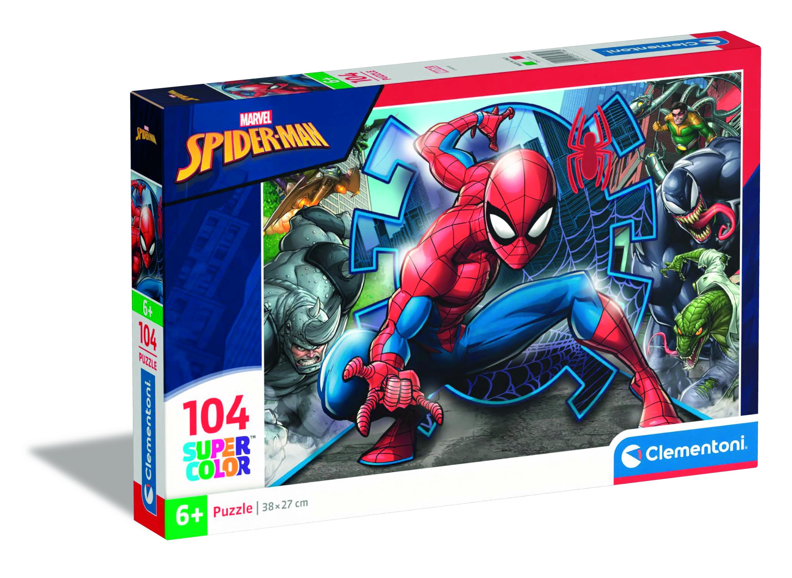 Clementoni - 27116 - Supercolor Puzzle For Children-Spider Man-104 Pieces