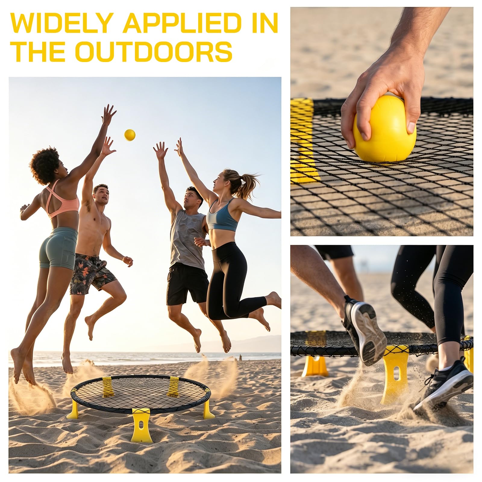 Set da Gioco Roundnet, Set Include Palle, reti, Borsa, Pompa a Sfera e Regole –Divertimento in Giardino e in Spiaggia