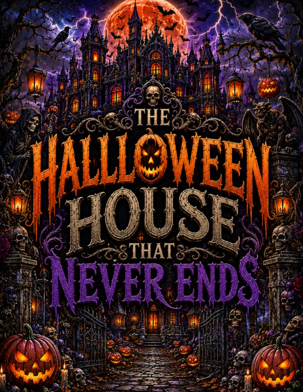 THE HALLOWEEN HOUSE THAT NEVER ENDS: 50 Intricate Grayscale Coloring Pages of Endless Haunted Rooms, Impossible Architecture & Gothic Nightmares