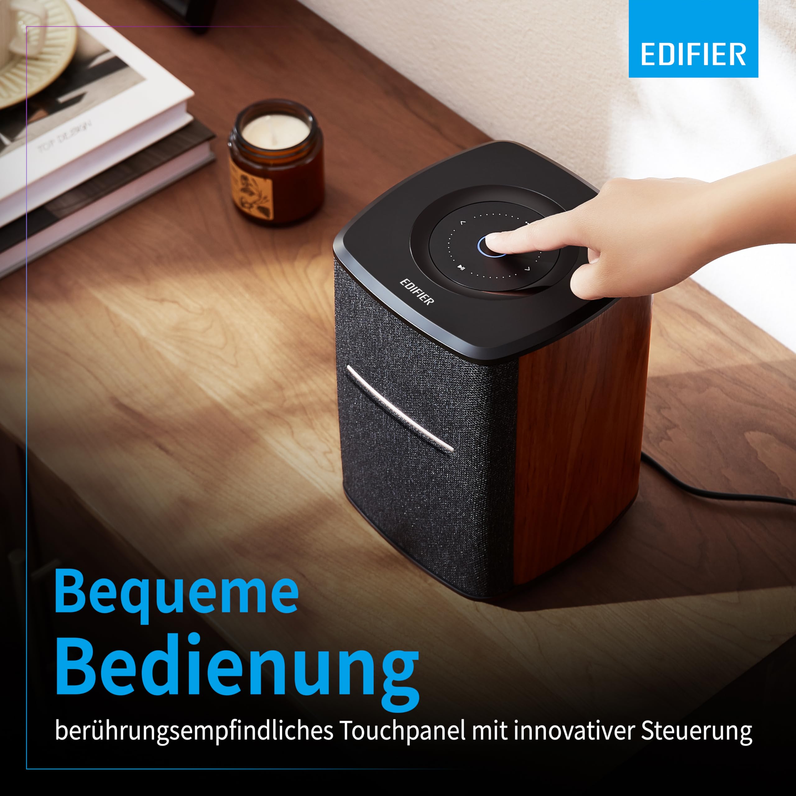 EDIFIER MS50A - Multiroom-fähiger WiFi Smart Speaker mit Bluetooth und kabelloser Stereo-Funktion. Funktioniert mit Amazon Alexa, Apple AirPlay 2, Spotify u.v.m., Braun