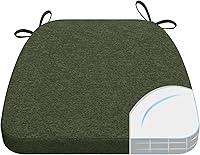 Vista 56 de AAAAAcessories - Cojines para silla en forma de D, 2" de espesor, almohadillas para sillas de comedor con lazos y removibles, cubierta lavable a